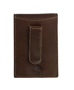 Timberland Men's Slim Leather Front Pocket Credit Card Holder Wallet, Light Brown (Money Clip), One Size