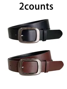 Women's Fashionable Solid Color Trendy Versatile Buckle Belt, Casual Modern Waistband for Jeans Trousers, Trendy All-match & Exquisite Belt for Birthday Gift, Adjustable Belts