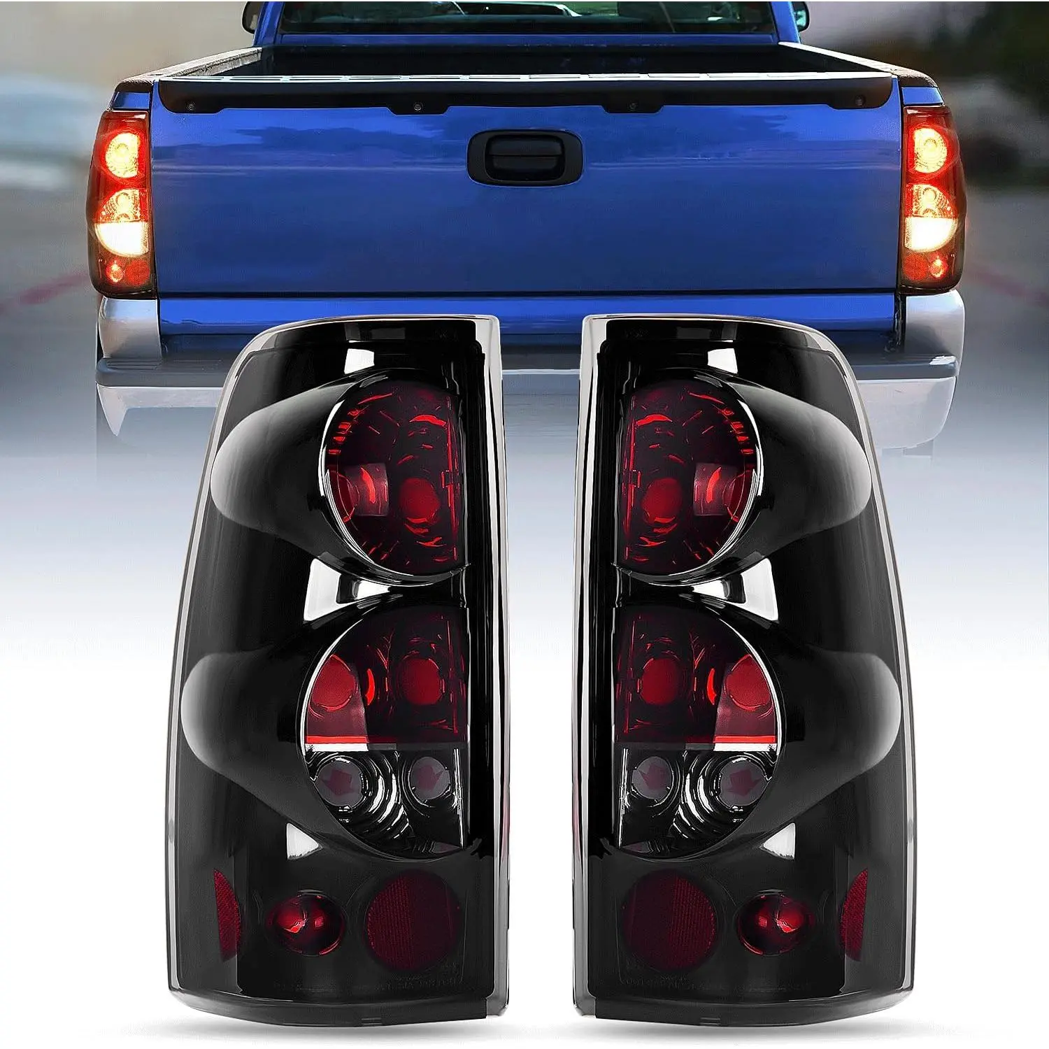 Nilight OE-Style LED Taillight Assembly - Plug-in Fit, High-Impact LED Lights for 1999-2007 Chevy Silverado 1500/2500/3500, 1999-2002 GMC Sierra Classic Body Trucks, DOT/Safe Car Lighting Rear Replacement Accessory, Led Backlights, Polycarbonate