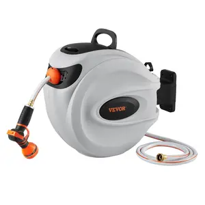 Retractable Hose Reel Water Hose Reel 65'x5/8" 180° Swivel Wall-Mounted
