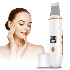 skin scrubber face spatula, LCD screen pore scraper pore cleaner blackhead removal ultrasonic pore extractor - 4 modes skin scrubber face spatula espatula ultrasonica facial profesional Comfort Skin Care men stocking christmas stuffers