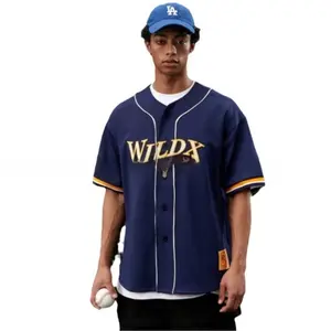 Custom digital printing full button V-neck softball uniform baseball jersey T-shirt sublimation baseball jersey country music fan merch
