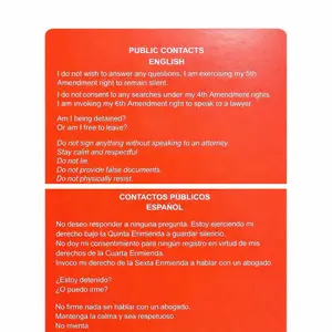 Know Your Rights Cards (5 pcs) - U.S. Citizenship Rights - 5th Amendment Guide - For Residents & Non-Citizens - Portable Durable Design Universal Use Legal Information