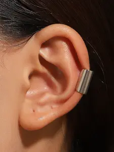 Elegant Long Tube Ear Clips, Geometric No Piercing Bone Clamps, Minimalist Unique Design Cold-Weather Earring Jackets