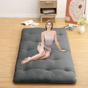 【GARVEE】Japanese Floor Mattress Twin Size 39" x 80" - Foldable Tatami Sleeping Pad, Roll-Up Camping Mattress for RV, Travel, Dorm, Apartment in Dark Grey