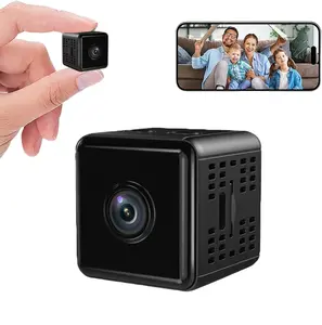 Mini Cube Wireless WiFi, Modern Technology Cube Smart Home Camera Battery Operated 720P Portable Wireless Surveillance Camera for Baby Pet Home Security Monitoring, Easy Charging, Rechargeable with Type-C Cable with Memory Card and Mount