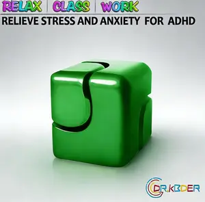 Metal Fidget Gear Spinner Cube, Sensory Stress Relief Toy, Desk Decompression Gadget for Teens & Office