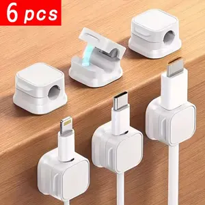 6-Pack Cable Management Clips, Ultimate Cord Organizer for Desk Home Car Office, Cable Management Kit, Desk Accessories, Perfect Gift for Tech Enthusiasts Students