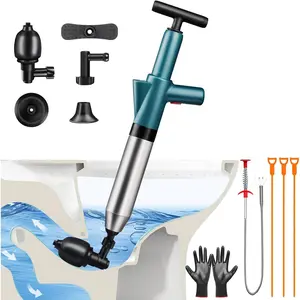 Toilet Plunger Drain Clog Remover: High  Air Drainage Blaster  Clog Remover Tool- Stainless Steel Air Plunger for Bathroom, Sink, Floor, Kitchen Clogged