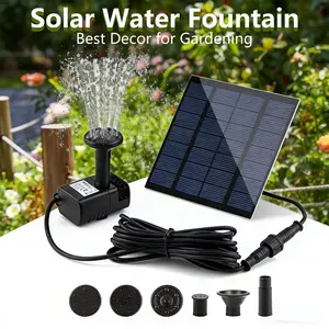 Solar Fountain, Solar Powered Bird Bath Fountain Pump， 1.8W Solar Panel Kit Water Pump, Outdoor Watering Submersible Pump for Pond, Pool, Garden, Fish Tank outdoorfun