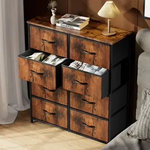 【Deal】FurnishFlex Dresser for Bedroom, Dressers & Chests of Drawers Dresser Organizer with 8 Fabric Storage