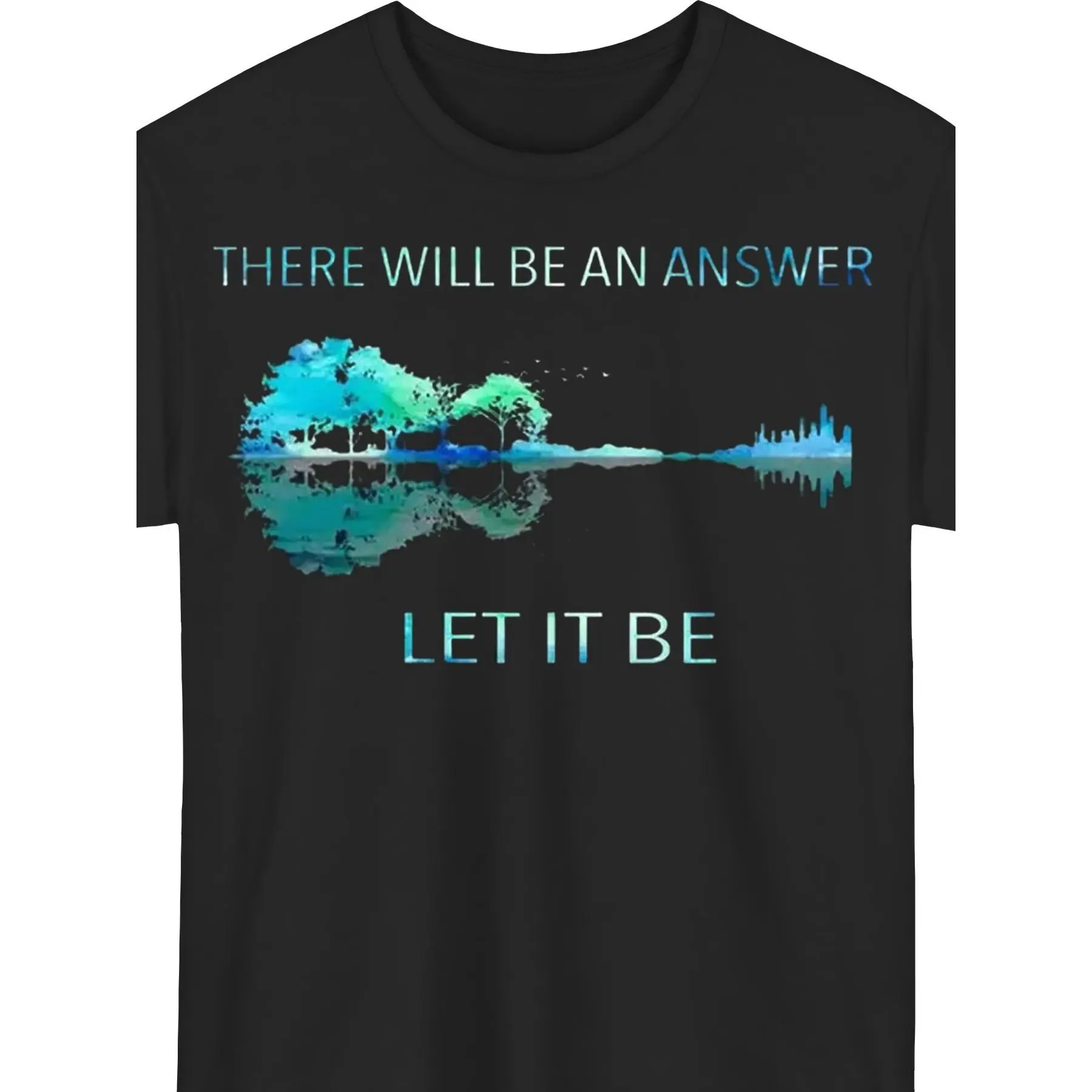 Men's Short Sleeve Tops with Retro 'Let It Be' Graphic Print, Casual Round Neck Pure Cotton T-Shirt, Regular Style for Daily Wear, Tshirt