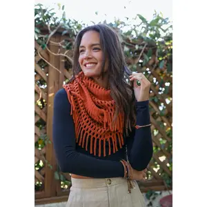 Fuzzy Chenille Tassel Infinity Scarf