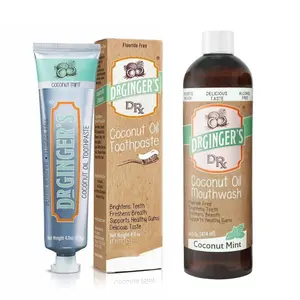 Dr. Ginger's Mouthwash & Women's Toothpaste with Organic Coconut Oil, Organic Aloe Vera  Fresh Breath, confident smile   Brightening Oral Gentle Sensiti