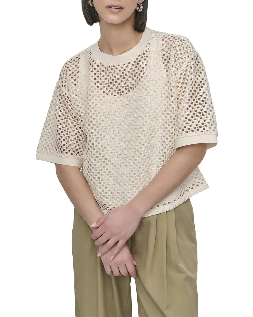 DKNY Knit Crochet Top