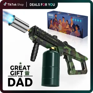 【FathersDayGift】【DealsForYou】Camouflage Powerful Kitchen Propane Torch Gun, Culinary Torch Campfire Starter, Adjustable Weed Torch Burner for Searing Steak, BBQ, Welding (Propane Tank Not Included)