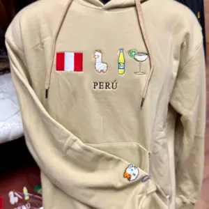 Peruvian Embroidered Hoodies Flag, Llama, Inka kola, and Peruvian Drink