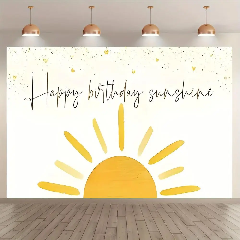 Happy Birthday Sun Pattern Banner, 1 Count Colorful Birthday Party Decoration Backdrop, Indoor & Outdoor Decoration Supplies for Birthday Party, Ornaments