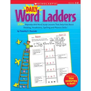 Daily Word Ladders: Grades 1-2: 150+ Reproducible Word Study Lessons That Help Kids Boost Reading, Vocabulary, Spelling and Phonics Skills! Paperback – November 1, 2008
