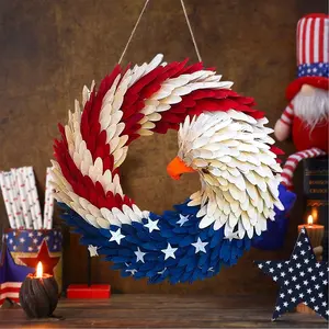 Eagle Flag Wreath, Red White and Blue, Front Door Decoration