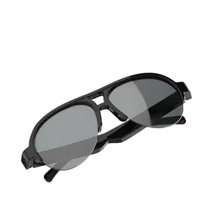 Cross-Border Smart Glasses Sunglasses Touch Black Technology Bluetooth Audio with 100% Solar Eclipse Features