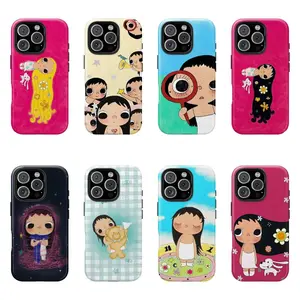 8 Styles Dreamy yuyy INS Glittering Big Eyes Comic Girl Phone Case for iPhone 17 Pro Max 16 15 14 13 12 11 Samsung S21 S22 S23 S24 S25 Slim Lexan Polycarbonate Durable Gift For Her 11-17 designer