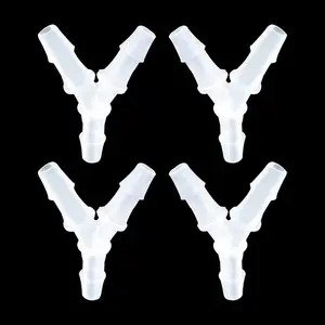 5/16" Hose Barb Fitting Equal Barbed Y Shaped 3 Way plastic Tubing Joint Splicer Mender Adapter Union for  Tubing Pipe Household  Gas Liquid Air (Pack of 4)