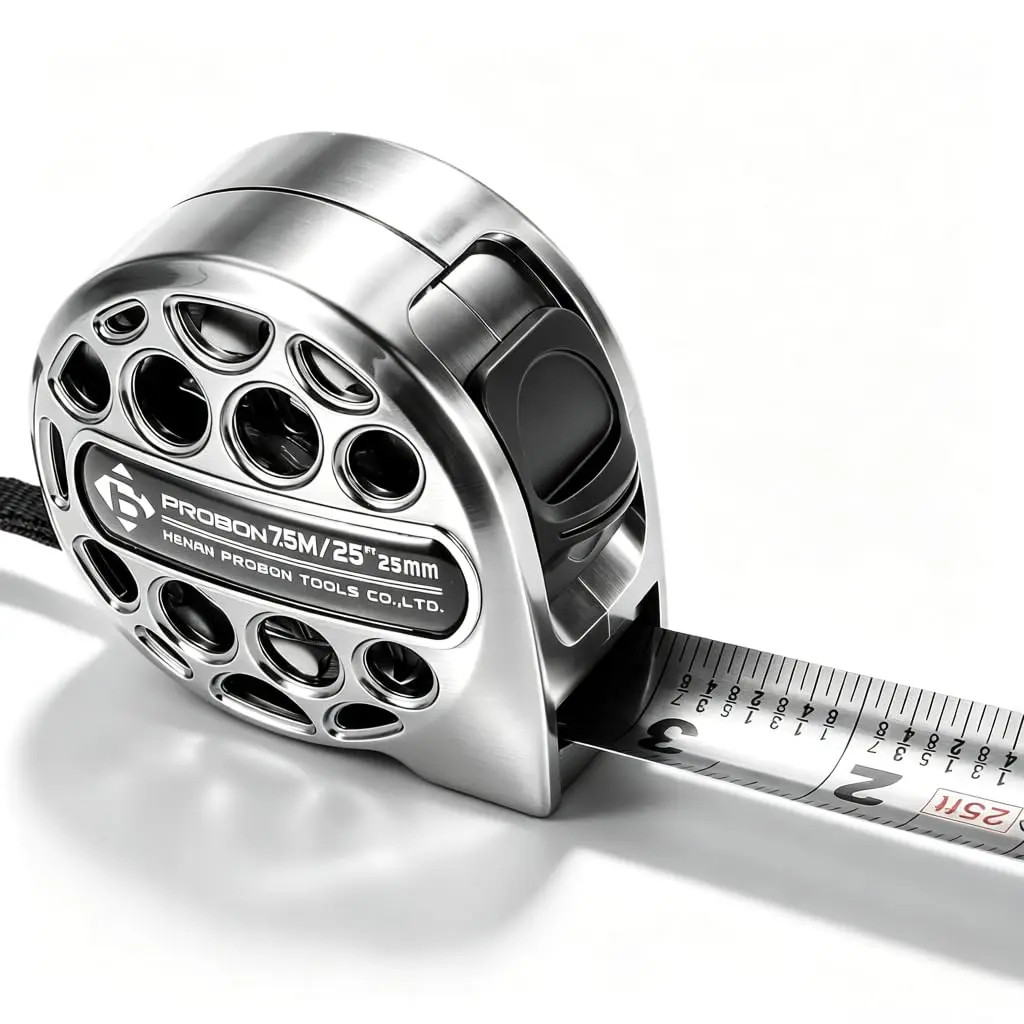 7.5m/25ft Stainless Steel Retractable Tape Measure - 1-Sided Scale, Belt Clip, ft/m Conversion, Waterproof, Portable for Home Repair, DIY Users, Tools & Hardware Gift