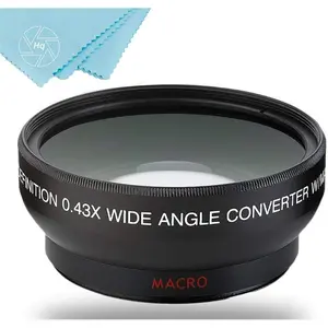 43mm 0.43x Wide Angle Lens with Macro for Canon Vixia R80, R82, R800, R70, R72, R700, R30, R32 Camcorder