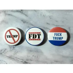 Anti-Trump Button Pin - Anti Donald Trump Political Accessory Leftist Punk Pins