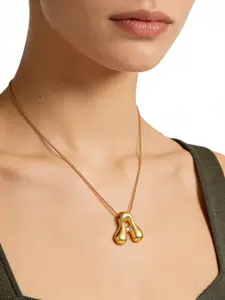 Cute Letter Necklace, Luxurious Small Bubble 3D Stereo Pendant, Stainless Steel Chain, Suitable for Women Daily Wear, Cute Letter Design, Fashion Necklace