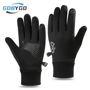 GOBYGO 1Pair Children's Warm Gloves Adding Fleece Keep Warm Soft And Comfortable Windproof Anti-slip Touch Screen Outdoor Sports