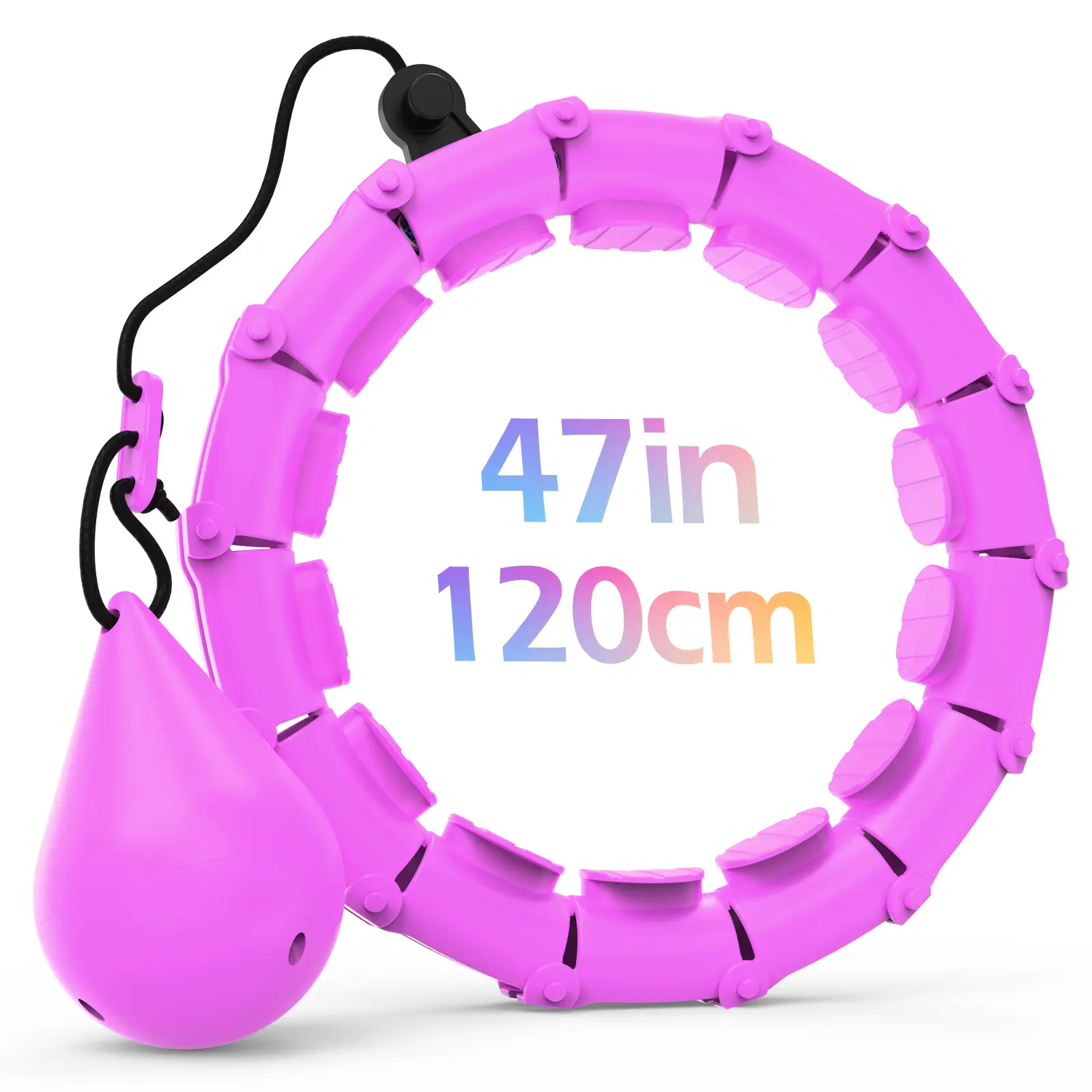 Weighted Smart Exercise Hoop with Massage Function, 24-Section Design for Plus-Size Adults, Ideal for Sports & Outdoor Fitness