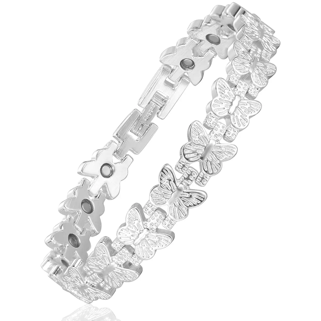 Copper Bracelet for Women, 99.99% Pure Copper Magnetic Bracelet with Butterfly Design, Adjustable Bracelet with 3800 Gauss Magnets, Includes Sizing Tool & Gift Box