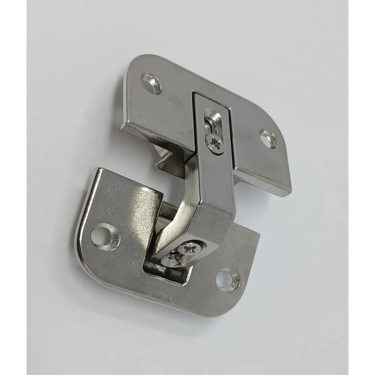 Heavy Duty Adjustable Concealed Pie-Cut Corner Cabinet Door Hinge, Full Inset, Nickel-Plated, 78° Opening Angle