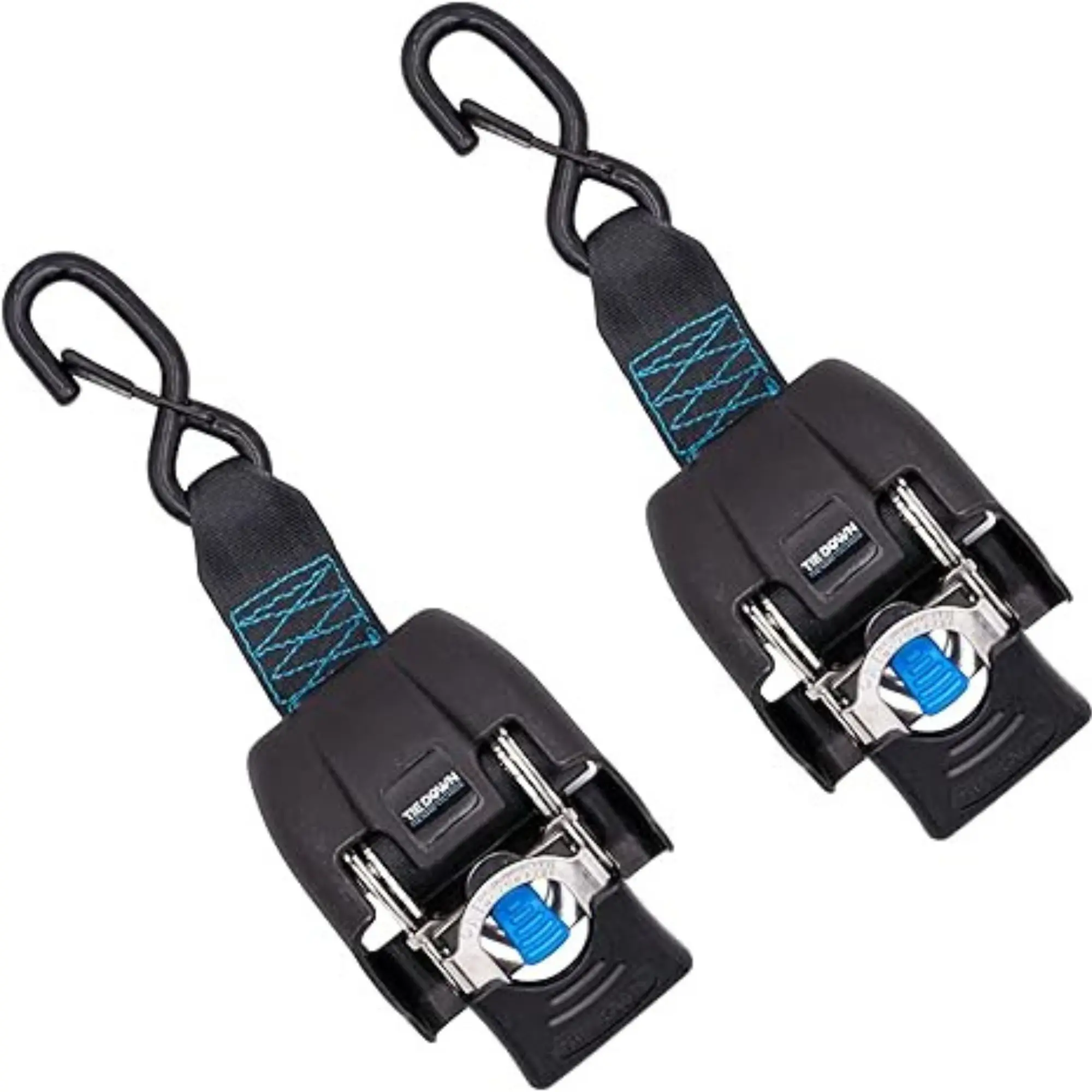 Tie Down 2 in. x 43 in. Black Stainless Steel Retractable boat transom Strap, 2- Pack Kit- 1,800 lbs. Breaking Load Limit