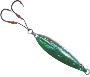 Fat Falling Knife Jigs, Size 160g,4 Pcs Green Glow for Vertical Jigging, Metal Lure, Ideal for Deep Sea and Bottom Fishing