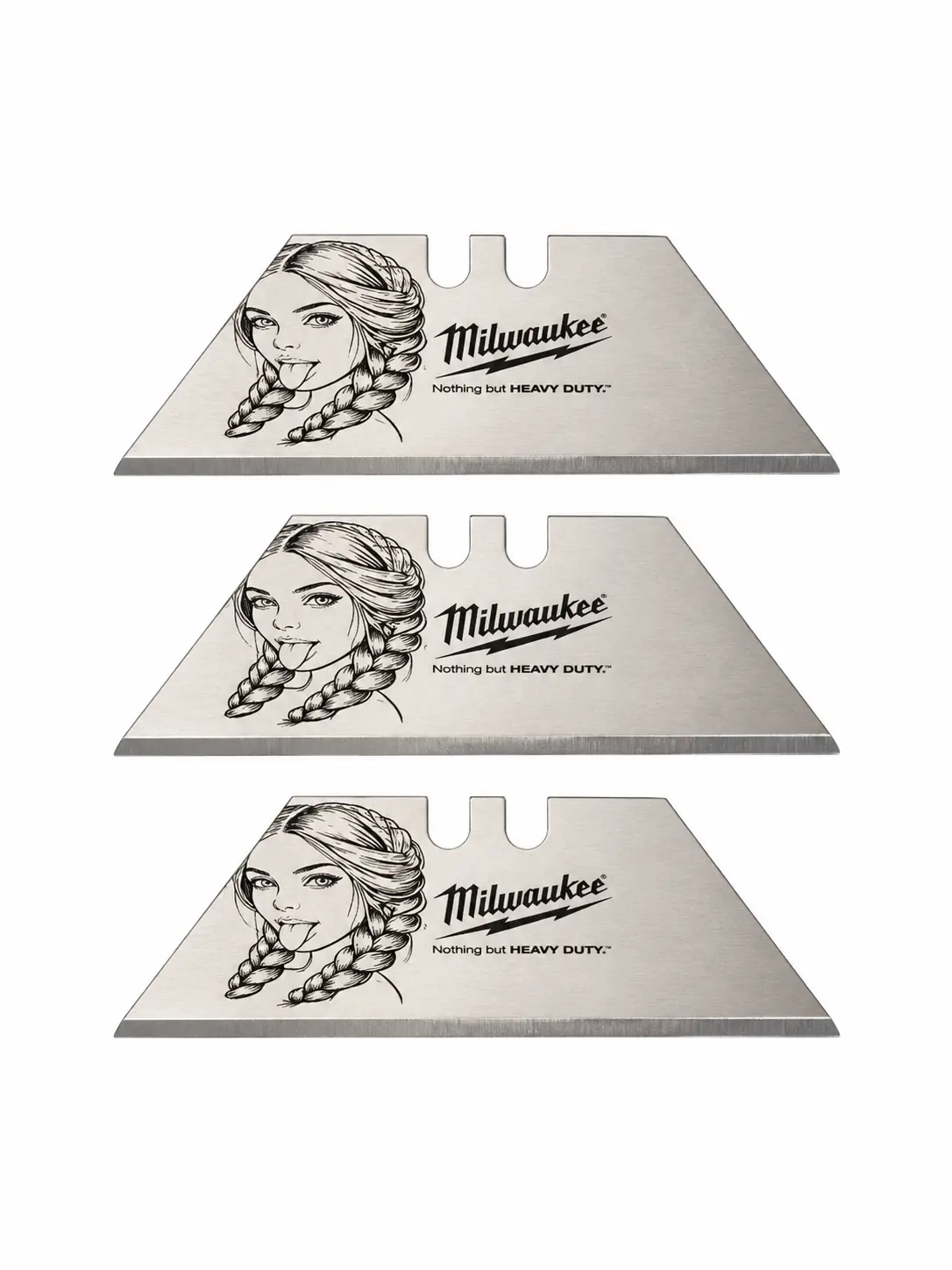 3 pack laser engraved blades (girl)
