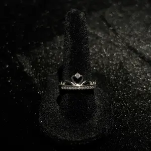 925 Sterling Silver CZ Crown Ring Size 7 | Princess Tiara Ring