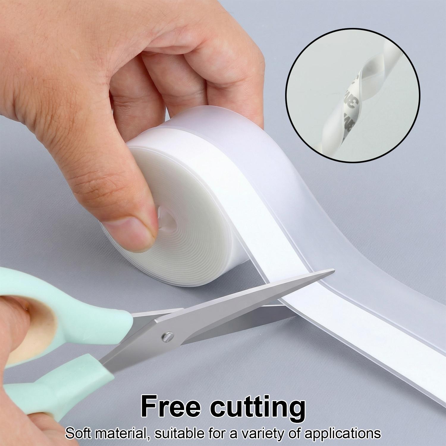 16.4Ft Door Weather Stripping, Door Weather Stripping, Sealing Tape for Door Draft Stopper Adhesive Tape for Doors Windows and Shower Glass Gaps (Transparent, 35MM)