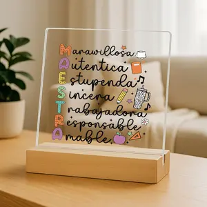 Fun Spanish Teacher Gift, Colorful Educational Design, Motivational Gift, Durable Acrylic, Office Desk Decor, Mexico-Themed