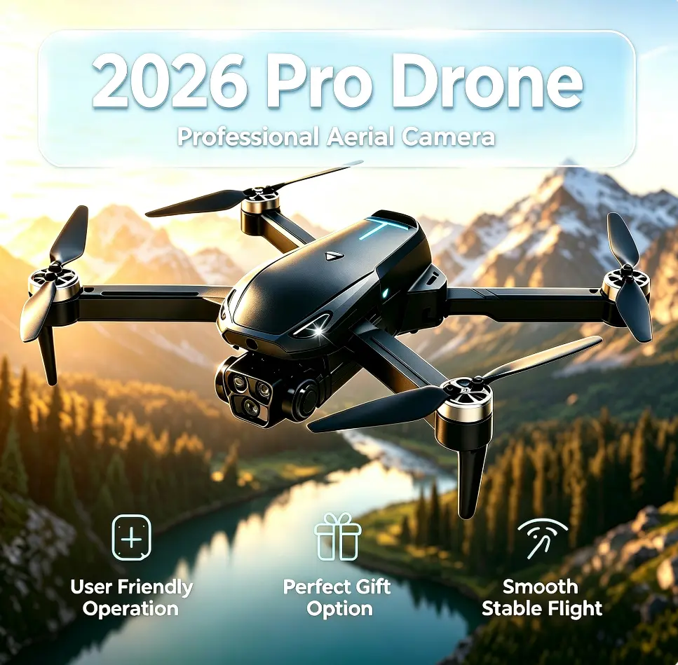 2026 Pro Drone – 4K EIS Camera, ,360° Stunt Roll, Dual Batteries Included ,GPS & 5G WiFi FPV, Brushless Motor, Optical Flow Hover, Smart Obstacle Avoidance, Auto Return