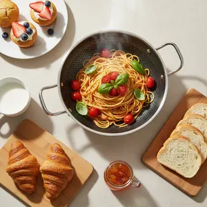 316 Stainless Steel Non Stick Frying Pan For All Stove Tops With Glass Lid 32cm Cookware home essentials