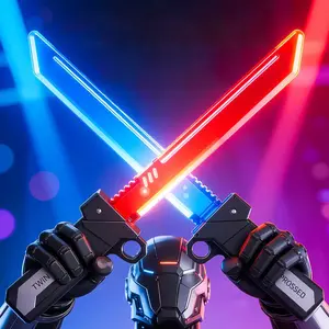 Glowing Dual Swords – Insert & Shine!  Twist to Lock, Pull to Draw | Long-Last Battle Lights | Epic Twin Blade for TikTok Videos & Cosplay