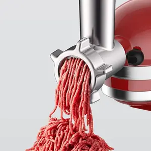【9 in 1 】GET 12 PRODUCTS GVODE Meat Grinder for Kitchenaid Stand Mixer Attachment, Meat Grinders accessories Includes 4 Grinding Plates, 3 Sausage Stuffer Tubes, 2 Grinding Blades, For Kitchenaid Mixer Attachments