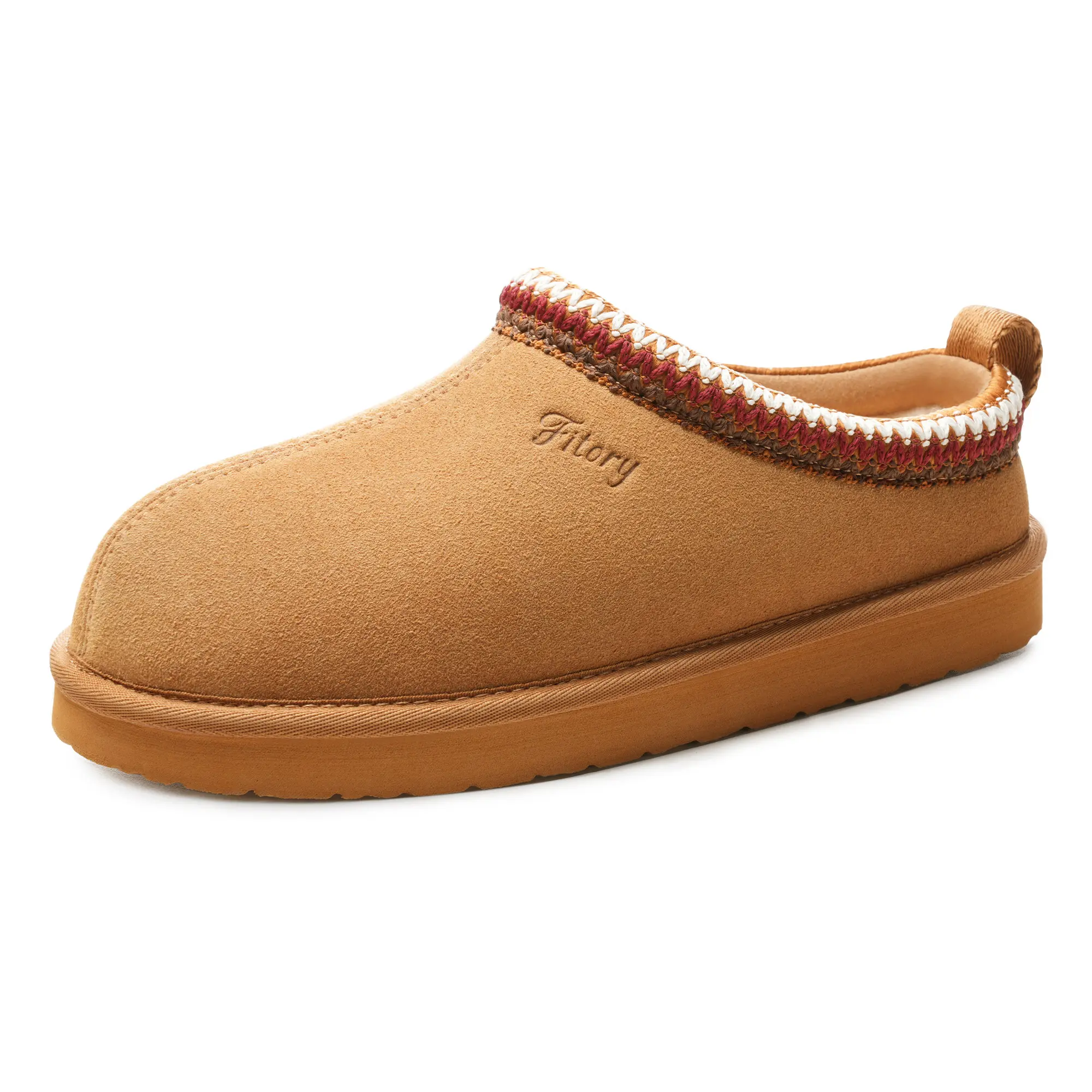 FITORY Braided Leather Outdoor Suede Slippers Women's Mini Platform Boots with Fluffy Fur Lining Short Ankle Boots for Autumn Winter 【Plz Size Up】