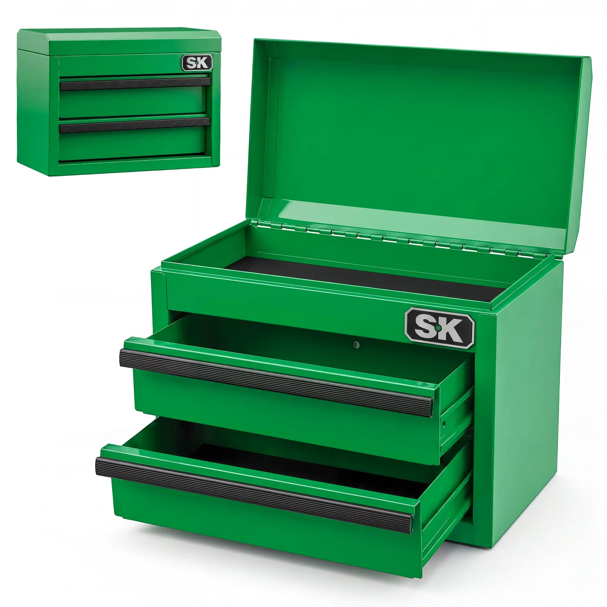 Mini Tabletop Toolbox with 2 Drawers, Steel Tool Box Organizer, Desktop Storage Box for Tools, Office Supplies, Crafts & Hobby Storage