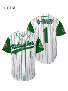 Men's Striped Embroidered Baseball Jersey, Breathable V Neck Button Shirt, Perfect Gift for Sports Fans, Outdoor Training Wear, Breathable Athletic Top, Jersey Shirts, Outdoor Apparel, Sports Tops