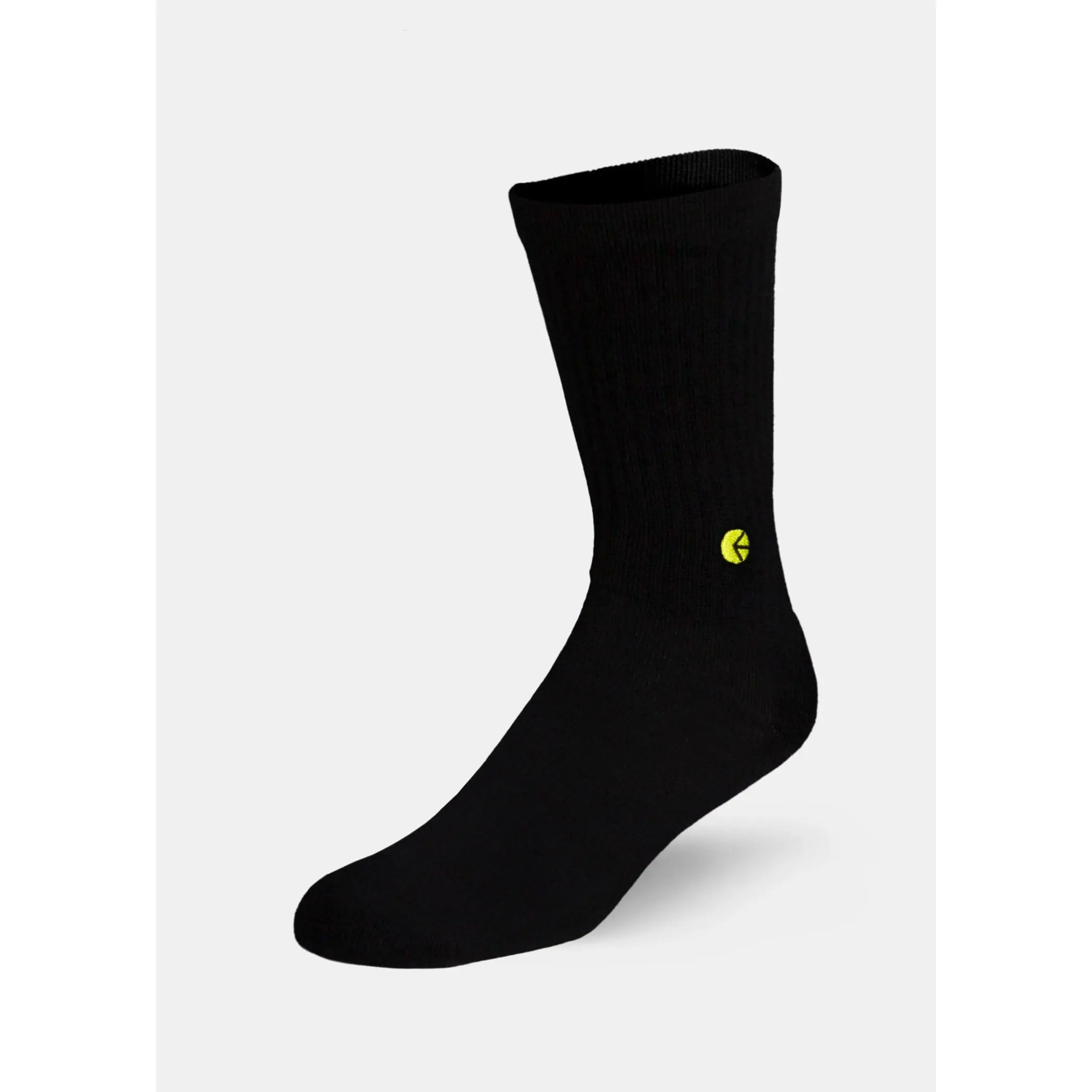 Black - Neon Yellow Logo - Ethika Logo - Yellow | Mens Crew Socks