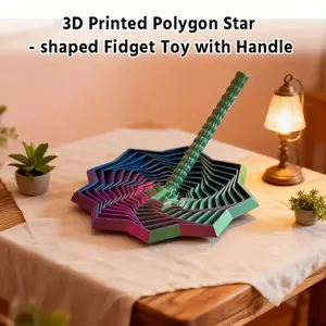 3D Printed Star Foldable Spiral Radish Tower, Educational Stress Relief Handmade Model Toy, Rotating Sky Tower Fidget Toy, Kids Gift